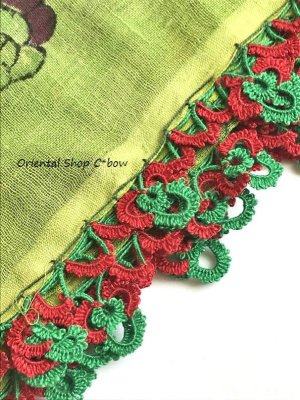 画像4: マルマラ地方：木版アンティークオヤスカーフ｜メキッキオヤ｜ぐりーん