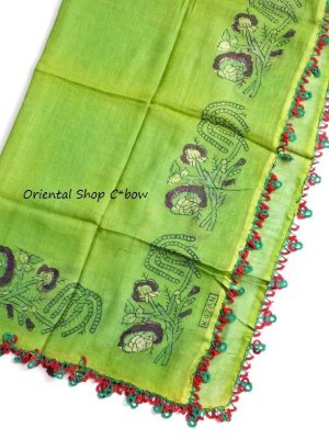 画像3: マルマラ地方：木版アンティークオヤスカーフ｜メキッキオヤ｜ぐりーん