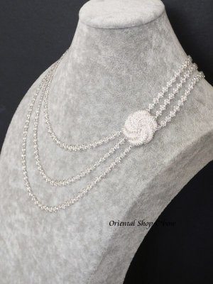 画像4: カッパドキア☆ボンジュックオヤネックレス・ブレスレット・リング・ピアス｜四点セット｜デコルテ＊ビジューネックレス｜オフホワイト・クリスタル