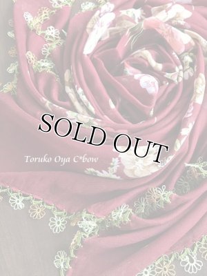 画像2: ◆日本発送★カッパドキア｜大判メキッキオヤスカーフ｜ボルドー×グリーン系