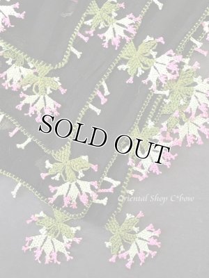 画像3: 珍：ブルサ｜木版非常に珍しい｜アンティークオヤスカーフ・シルク糸