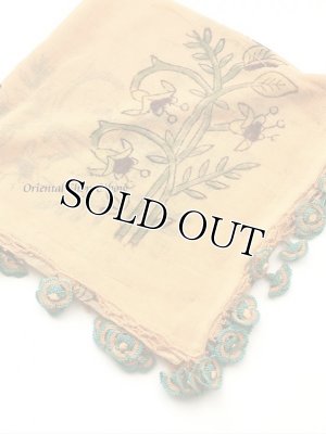 画像3: オデミシュ・ヴィンテージ｜木版アンティークオヤスカーフ｜印鑑モチーフ可愛い…