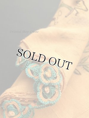 画像4: オデミシュ・ヴィンテージ｜木版アンティークオヤスカーフ｜印鑑モチーフ可愛い…