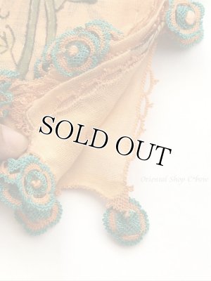 画像6: オデミシュ・ヴィンテージ｜木版アンティークオヤスカーフ｜印鑑モチーフ可愛い…