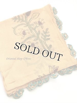 画像5: オデミシュ・ヴィンテージ｜木版アンティークオヤスカーフ｜印鑑モチーフ可愛い…