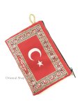 画像1: トルコのポーチ｜トルコ国旗デザイン｜赤 (1)