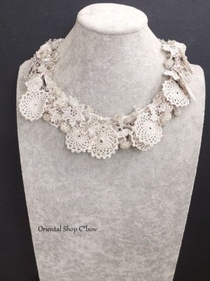 画像3: 華やか☆ビジューネックレス☆ボリューム・オヤ｜アイボリー