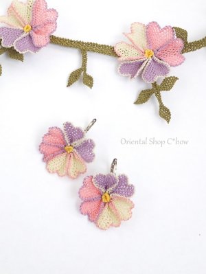 画像8: 日本発送★シルクイーネオヤネックレス：ネックレス・リング・ピアスセット｜パステル系