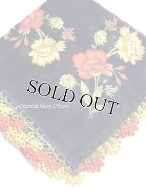 画像3: バルッケシル：大判トゥーオヤスカーフ｜濃紺・オレンジイエロー