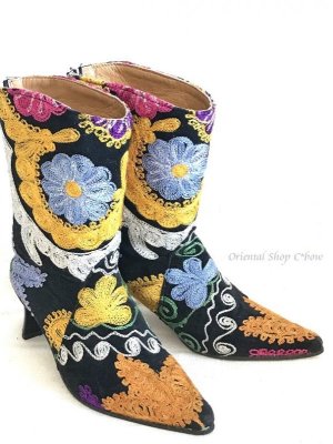 画像2: 日本発送★スザーニ・SUZANI｜刺繍ショートブーツ｜３６号（２３ｃｍ）