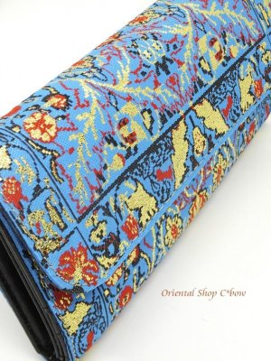画像4: トルコ絨毯柄｜三つ折り 長財布｜ターコイズ系・３