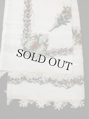 画像5: 東アナトリア・エラズー｜アンティークオヤスカーフ｜シルク糸イーネオヤ｜オフホワイト｜てっぺんのモチーフ