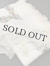 東アナトリア・エラズー｜アンティークオヤスカーフ｜シルク糸イーネオヤ｜オフホワイト｜てっぺんのモチーフ