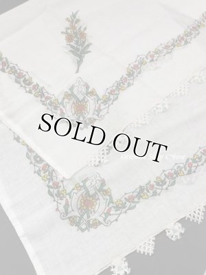 画像7: 東アナトリア・エラズー｜アンティークオヤスカーフ｜シルク糸イーネオヤ｜オフホワイト｜てっぺんのモチーフ