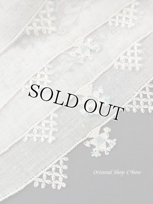 画像3: 東アナトリア・エラズー｜アンティークオヤスカーフ｜シルク糸イーネオヤ｜オフホワイト｜てっぺんのモチーフ