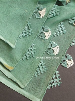 画像6: 東アナトリア・エラズー｜アンティークオヤスカーフ｜シルク糸イーネオヤ｜蝶々