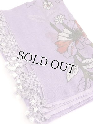 画像3: 東アナトリア・エラズー｜アンティークオヤスカーフ｜シルク糸イーネオヤ｜ライラック｜５本指(平手打ち)