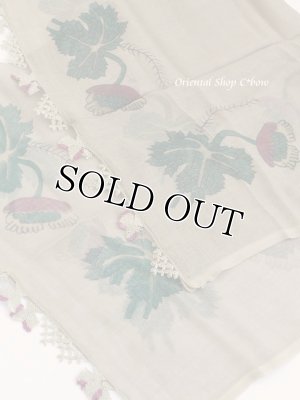 画像5: 東アナトリア・エラズー｜アンティークオヤスカーフ｜シルク糸イーネオヤ｜モスグリーン｜アーモンド