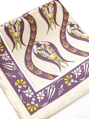 画像2: チューリップ★サテンスカーフ｜ベージュ・ピンク系