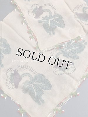 画像5: ブルサ｜木版｜アンティークオヤスカーフ・シルク糸・細かいイーネオヤ｜とうがらし