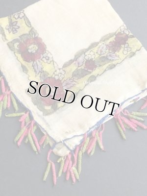 画像2: マルマラ地方｜木版｜アンティークオヤスカーフ・コットン糸｜変なとうがらし