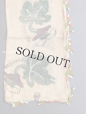 画像3: ブルサ｜木版｜アンティークオヤスカーフ・シルク糸・細かいイーネオヤ｜とうがらし