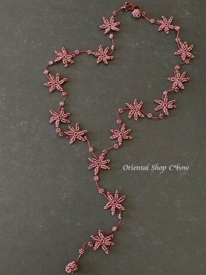 画像3: 日本発送★スリーパターンのアレンジ☆カッパドキア☆ボンジュックオヤネックレス｜Y字・ロング星ネックレス｜エンジ・アンティークモーヴ