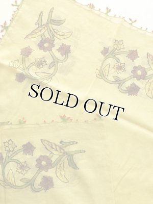 画像4: ブルサ｜木版・アンティークオヤスカーフ・シルク糸イーネオヤ・とうがらし｜BR２１