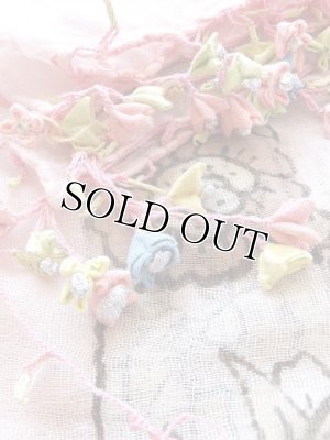 画像4: 珍品★トルコ｜薄いキャートヤズマ｜木版アンティークオヤスカーフ｜マントゥオヤ