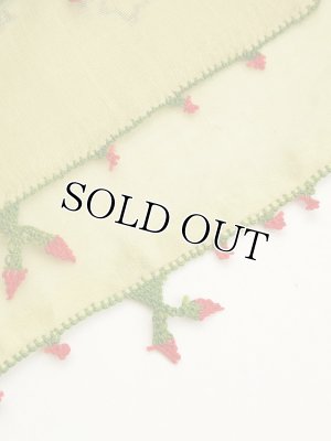 画像5: ブルサ｜木版・アンティークオヤスカーフ・シルク糸イーネオヤ・とうがらし｜BR２１