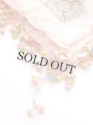 画像2: 珍品★トルコ｜薄いキャートヤズマ｜木版アンティークオヤスカーフ｜マントゥオヤ