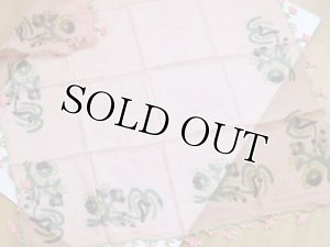 画像8: ベルガマ・コザック｜木版アンティークオヤスカーフ｜シルク糸イーネオヤ｜ピンク４枚花