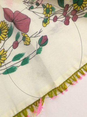 画像8: ナウルハン｜アンティークイーネオヤスカーフ｜シルク糸｜クリームイエロー｜アーモンド