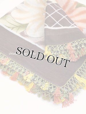 画像1: バルッケシル：大判トゥーオヤスカーフ｜ダークブラウン｜素晴らしいチューリップ 