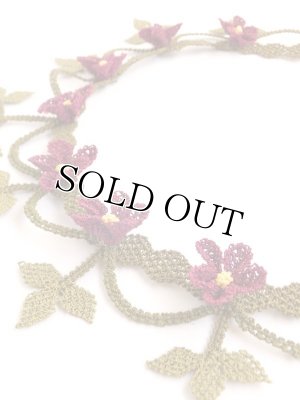 画像7: シルクイーネオヤネックレス｜ゆらゆら木の実お花｜ボルドー