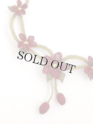 画像6: シルクイーネオヤネックレス｜ゆらゆら木の実お花｜ボルドー