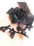 画像7: シルクイーネオヤネックレス｜黒のバラ・小花付きのチョーカー