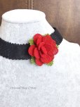 画像2: シルクイーネオヤネックレス｜赤いバラのチョーカー