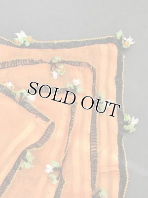 画像4: わけあり｜ナウルハン｜アンティークイーネオヤスカーフ｜シルク糸｜花付きオレンジ