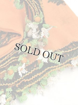 画像6: わけあり｜ナウルハン｜アンティークイーネオヤスカーフ｜シルク糸｜花付きオレンジ