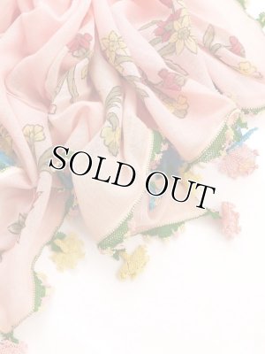 画像3: ベルガマ・コザック地区｜木版アンティークオヤスカーフ｜シルク糸イーネオヤ｜コロナ太陽モチーフ