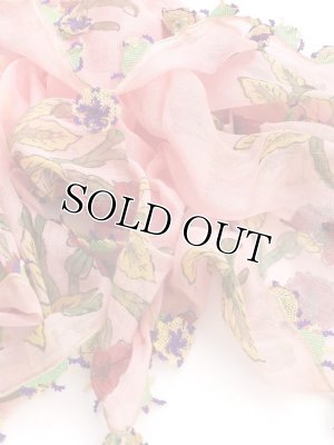 画像4: ◆ベルガマ・コザック｜キャートヤズマ｜木版アンティークオヤスカーフ｜シルク糸イーネオヤ馬毛｜ピンク×パープル｜コロナ太陽モチーフ