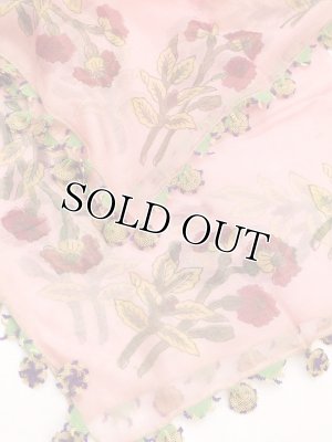 画像7: ◆ベルガマ・コザック｜キャートヤズマ｜木版アンティークオヤスカーフ｜シルク糸イーネオヤ馬毛｜ピンク×パープル｜コロナ太陽モチーフ