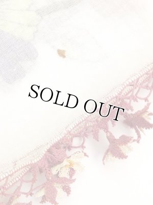 画像7: オデミシュ｜アンティークオヤスカーフ｜シルク糸イーネオヤ｜オフホワイト｜お花すごくかわいい