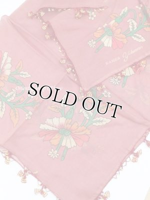 画像7: オデミシュ｜アンティークオヤスカーフ｜シルク糸イーネオヤ｜えんじ