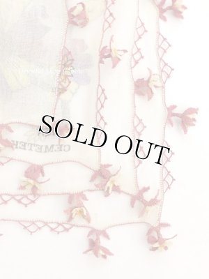 画像5: オデミシュ｜アンティークオヤスカーフ｜シルク糸イーネオヤ｜オフホワイト｜お花すごくかわいい