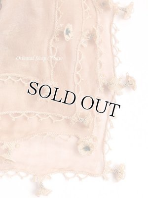 画像6: オデミシュ｜アンティークオヤスカーフ｜ナイロン糸イーネオヤ｜シナモンピンク