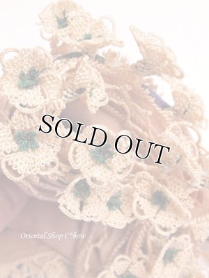 画像1: オデミシュ｜アンティークオヤスカーフ｜ナイロン糸イーネオヤ｜シナモンピンク