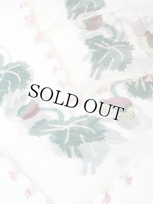 画像7: オデミシュ｜アンティークオヤスカーフ｜シルク糸イーネオヤ｜お花かわいい｜オフホワイト×ピンク