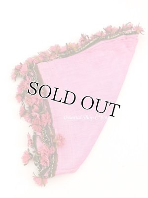 画像2: アイドゥン｜アンティークオヤスカーフ｜シルク糸｜菊｜ピンク